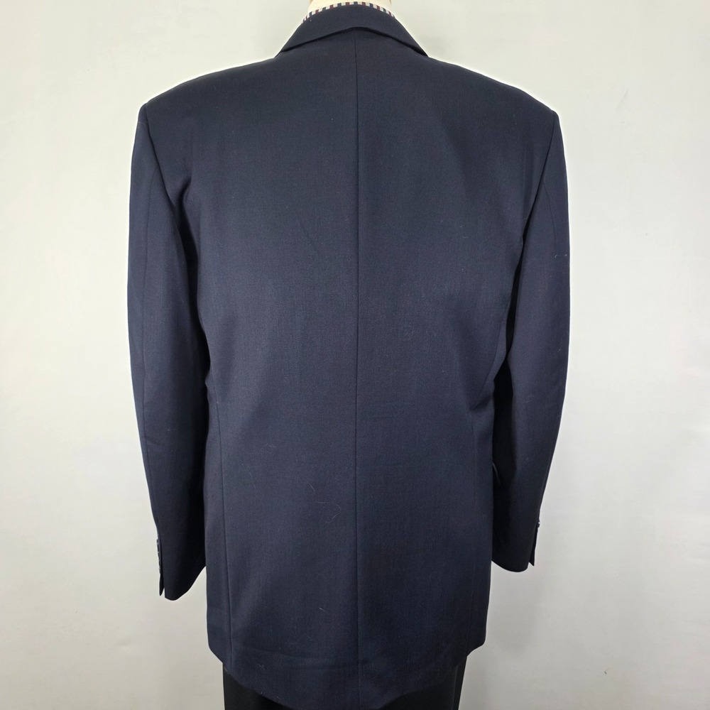 Jones New York Men's Sport Coat Blazer Three Button Navy Wool Blend Blend Sz 44L - Picture 11 of 15